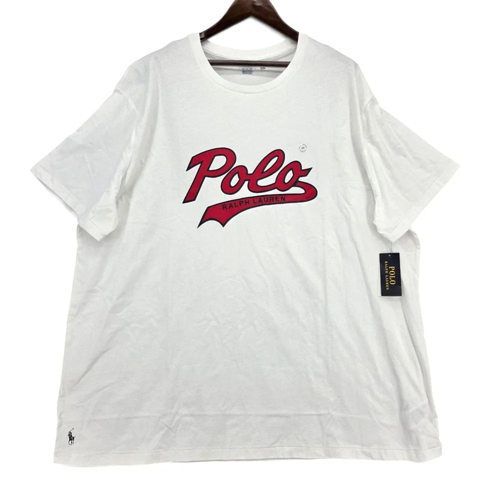 Polo Ralph Lauren Logo Graphic T-Shirt White 3XB Big & Tall 100% Cotton NWT